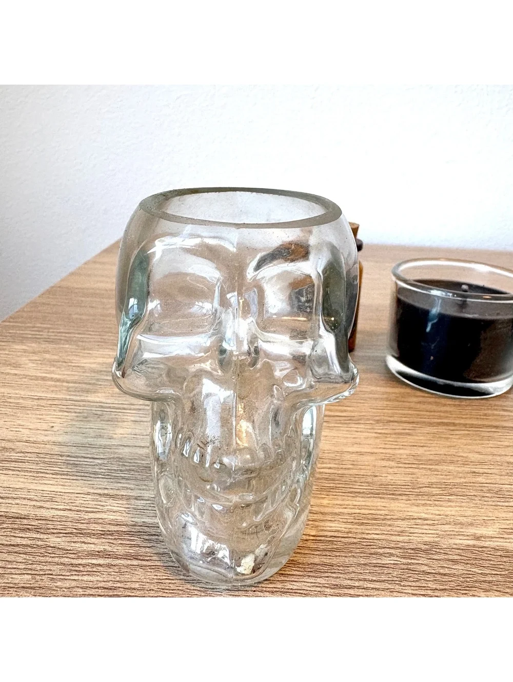 Halloween Gothic Decor Bundle Glass Skull Planter Witch’s Brew Black Candle